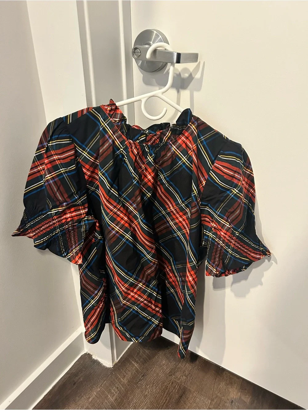 J. CREW │NWOT Smocked Puff- Sleeve Cotton Poplin